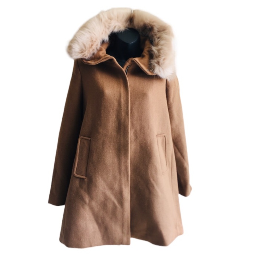 NWT Essenza Hooded Wool Coat. Size XS